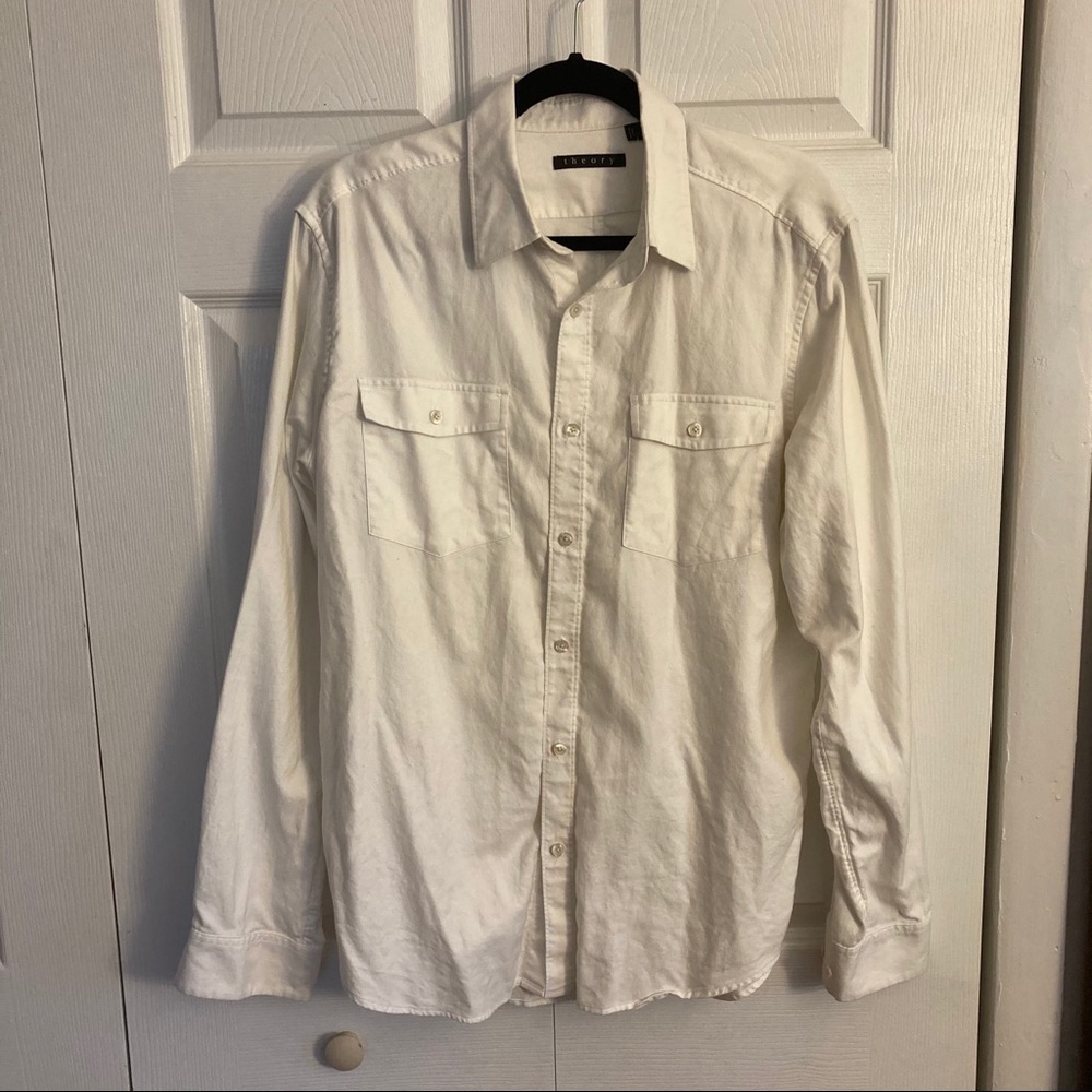 Men’s Theory White Buttondown